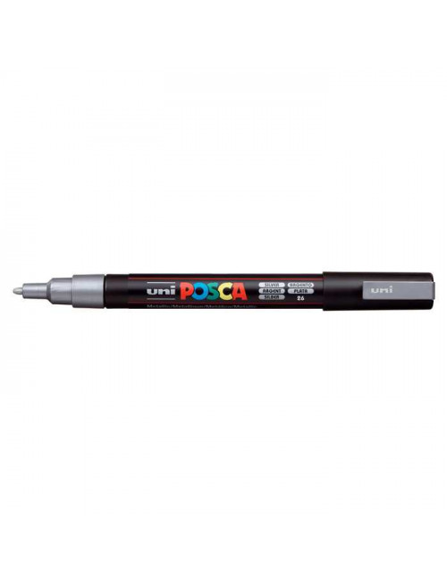 Posca fine point silver marker